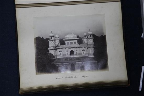 A late Victorian album of photographic views of India, each 8.25 x 10.75in.